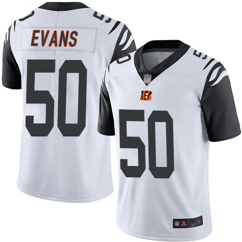 Cincinnati Bengals Limited White Men Jordan Evans Jersey NFL Footballl #50 Rush Vapor Untouchable